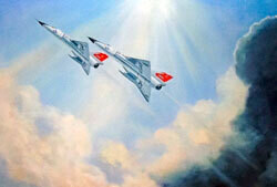 Two 87th FIS F-106's Climbing Out Print