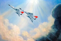 Two 87th FIS  F-106's Climbing Out
