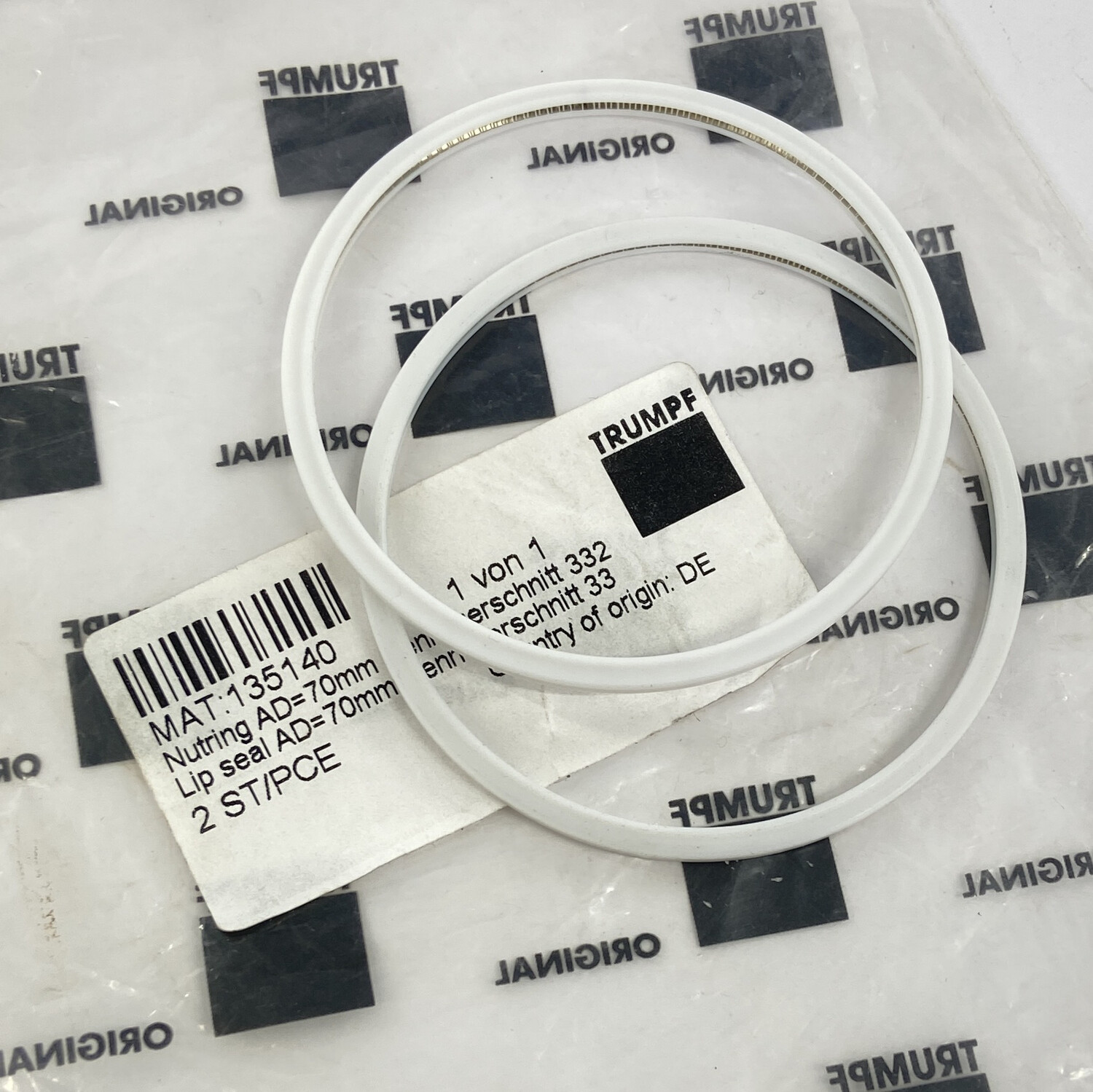 Lip seal AD=70mm Nennquerschnitt 332
