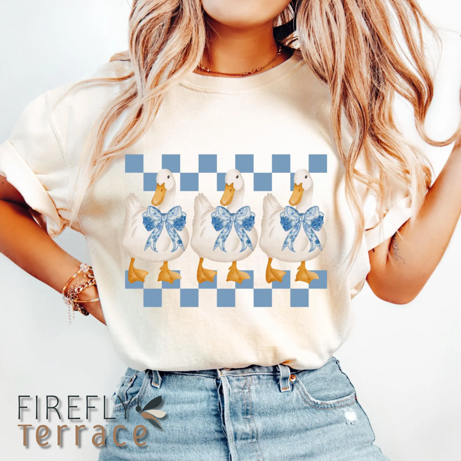 90s white goose Tee
