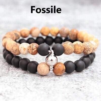 2pcs Couples Bracelet Creative Natural Stones Bead Wrap Magnetic Friendship Bracelet Couple Bracelets Set