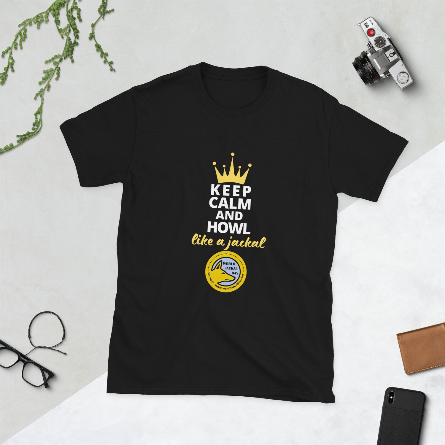 World Jackal Day - "KEEP CALM and howl like a jackal" (Unisex T-Shirt)