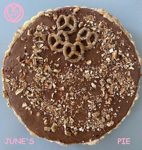 June's chocolate mousse pie with salty caramel crunch