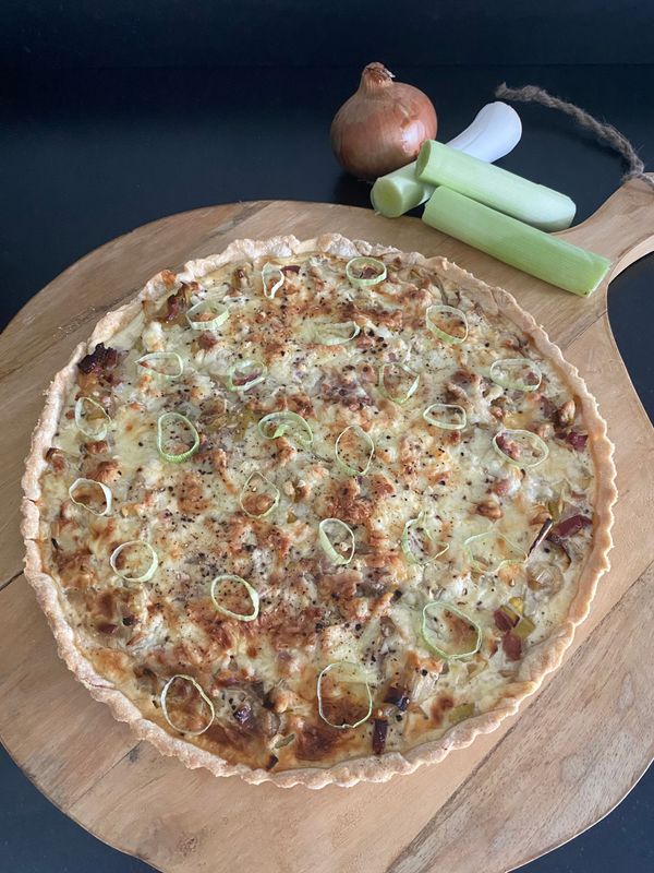 Miss Wolfy's quiche met gekarameliseerde prei, ui & spek (gluten- en lactosevrij) 4P