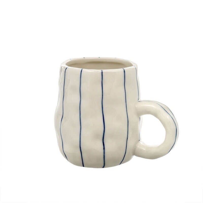 Blue Stripe Wavy Mug