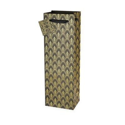Gold &amp; Black Art Deco Wine Bag