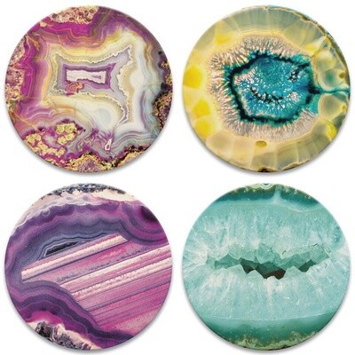 Multicolored Agates Coaster - Round