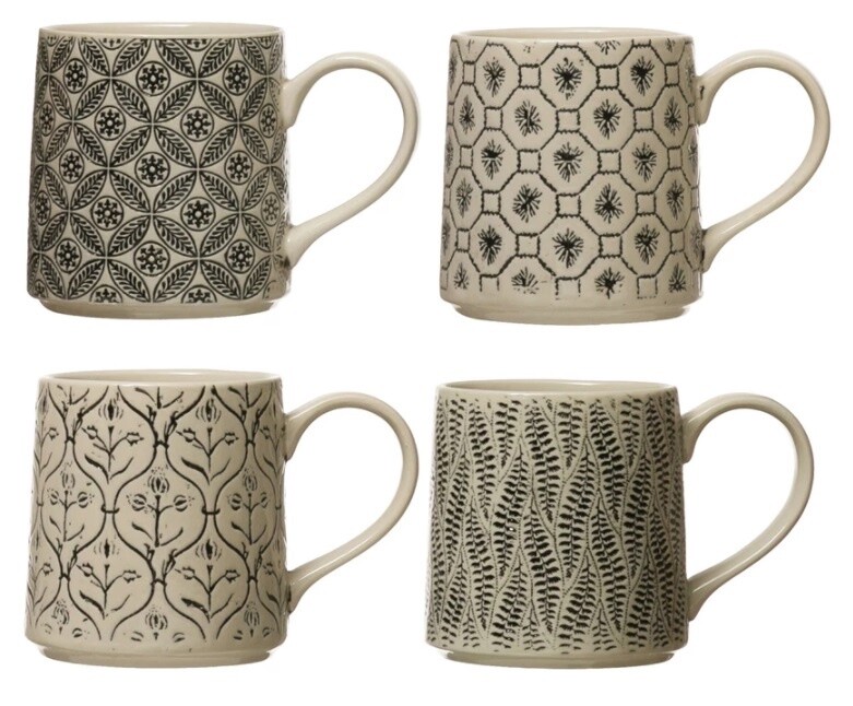Black &amp; Cream Stoneware Mug