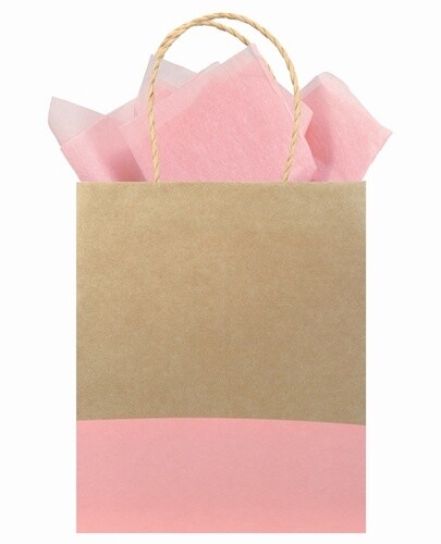 Blush Dipped Kraft Gift Bag