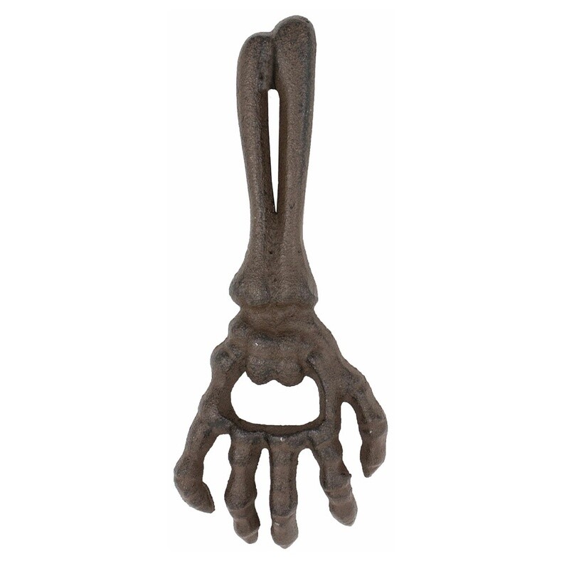 Skeleton Hand Bottle Opener - Brown, Cast Iron