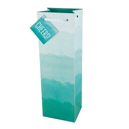 Ombre Dip Dyed Wine Bag - Teal