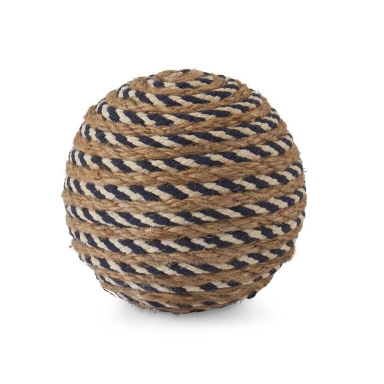 Tan, Navy &amp; Cream Seagrass Ball