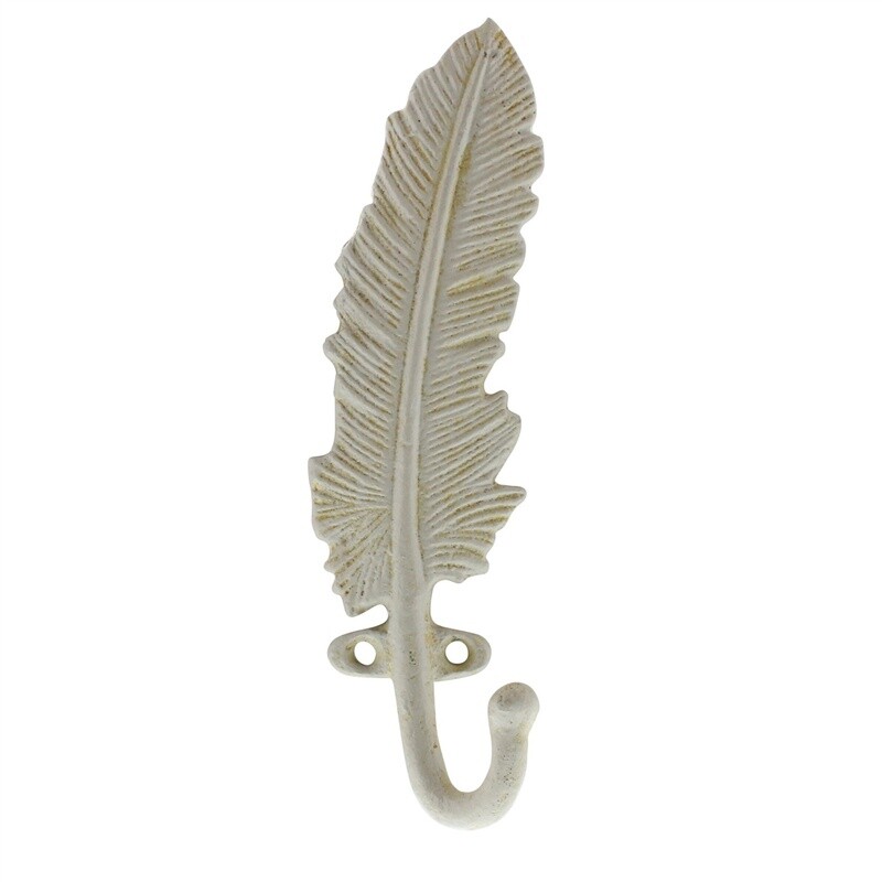 Feather Wall Hook - White, Cast Iron