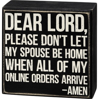 Box Sign - Online Orders, Amen