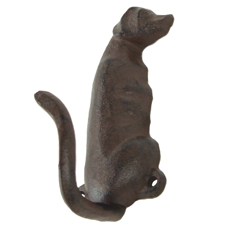 Sitting Dog Tail Wall Hook - Cast Iron