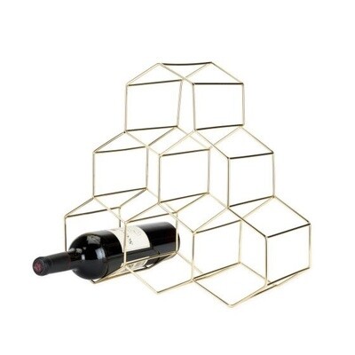 Geo Wine Rack - Gold