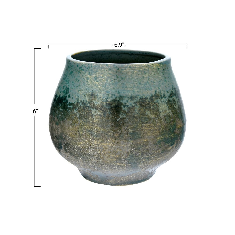 Blue Green w/ Brushed Gold Pot