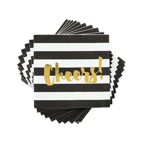 Napkins - Cheers B&amp;W Stripe