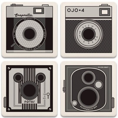 Vintage Cameras Coaster - Square