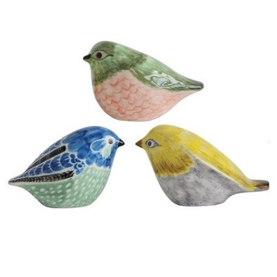 Hand Painted Stoneware Birds