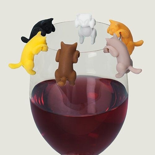 Paws Off Cat Drink Charms - set/6