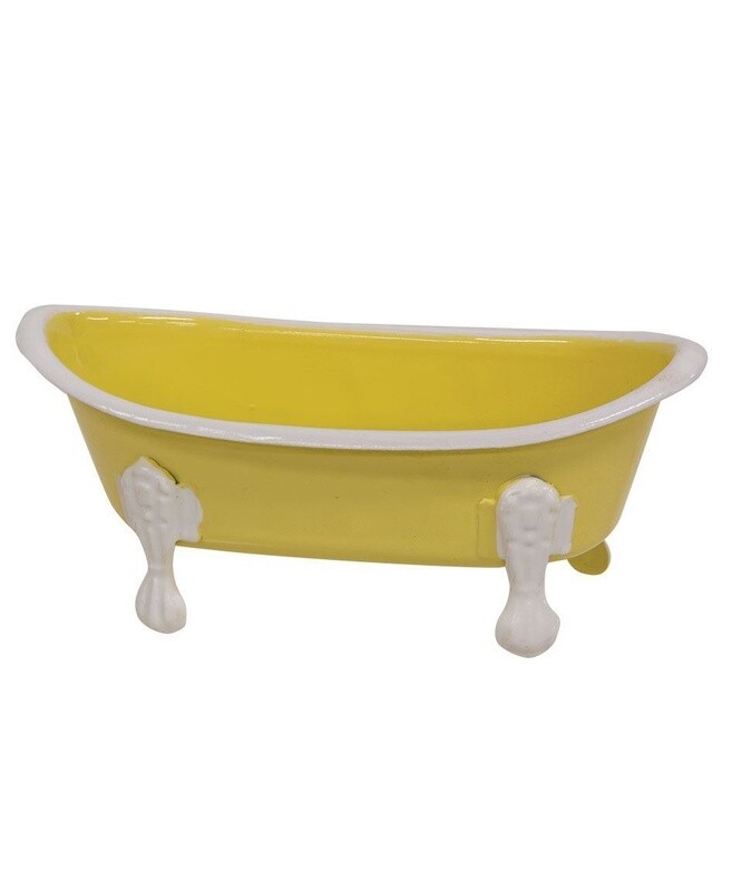 Metal Bathtub Soap Dish Yellow Short
