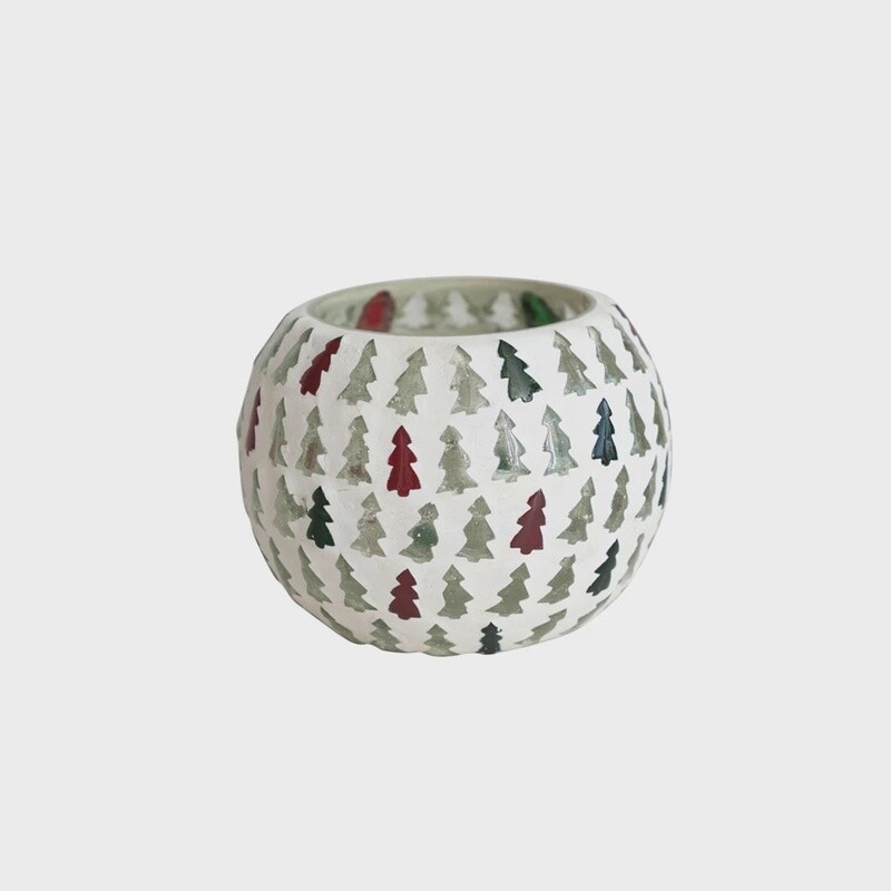 Glass Tree Mosaic Votive Holder