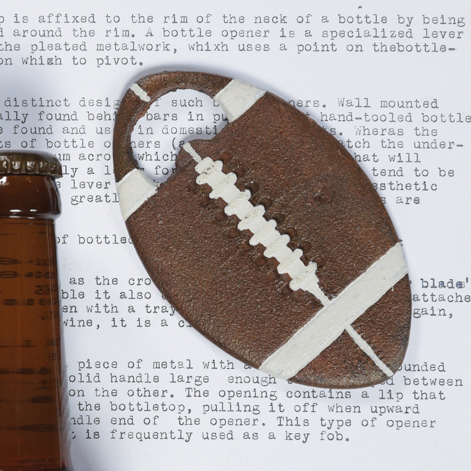 Football Bottle Opener Thick - Cast Iron