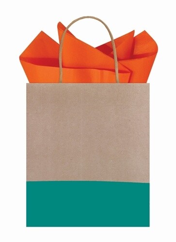 Teal Dipped Kraft Gift Bag