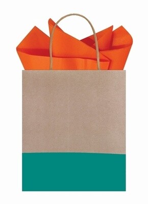 Teal Dipped Kraft Gift Bag