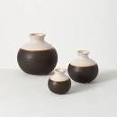 Brown White Ball Vase