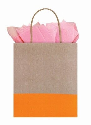 Orange Dipped Kraft Gift Bag