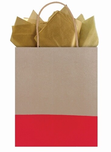 Red Dipped Kraft Gift Bag