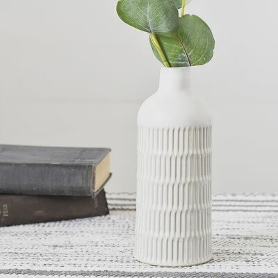 White Textured Vase