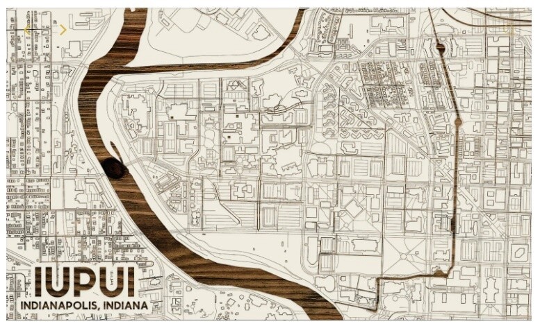 IUPUI University Wood Map