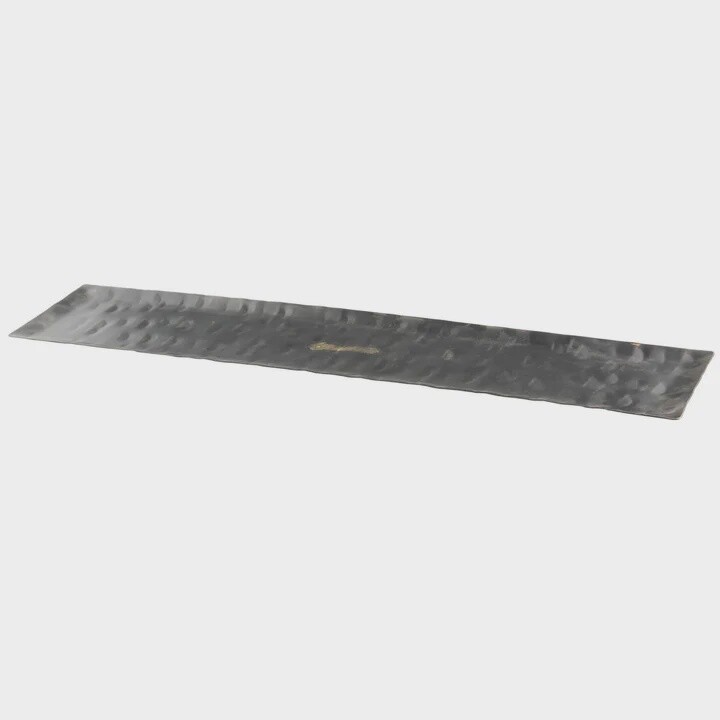 Hand-Hammered Metal Long Tray