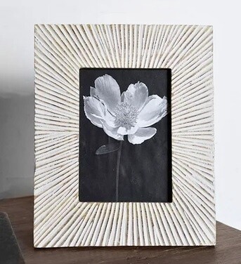 Carved White Wood Frame