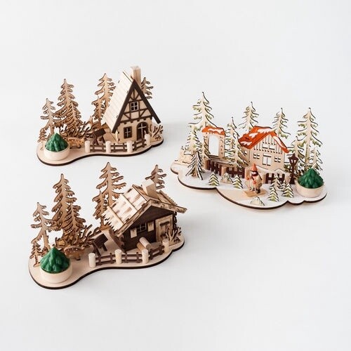 Alpine Scene with Candle
