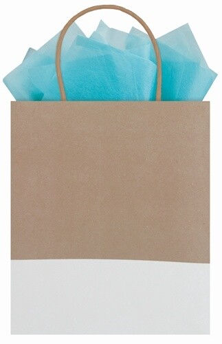 White Dipped Kraft Gift Bag