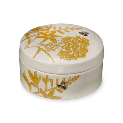 Yellow Flower Ivry Trinket Dish