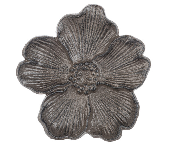 Flower Trinket Dish - Cast Iron, Color: Black