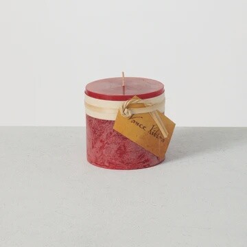 Timber Pillar Candle - Cranberry, Size: 3.25&quot;