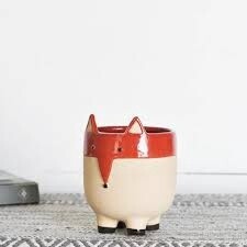 Red and Cream Fox Planter
