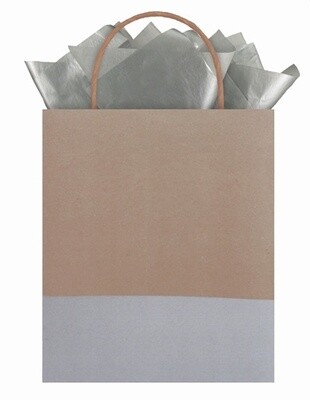 Silver Dipped Kraft Gift Bag