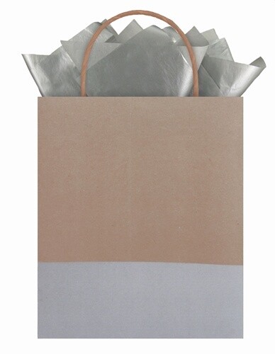 Silver Dipped Kraft Gift Bag