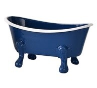 Metal Bathtub Soap Dish Blues, Color: Dark Blue