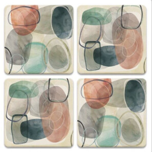 Watercolor Seaglass Coaster - Square