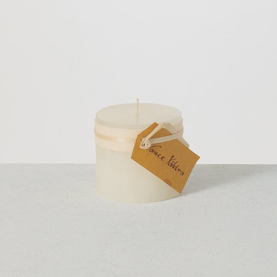 Timber Pillar Candle - Melon White, Size: 3.25&quot;