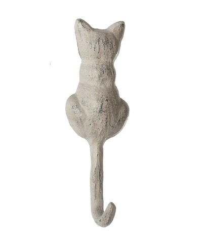 Cat Back Wall Hook - Cast Iron, Color: Grey