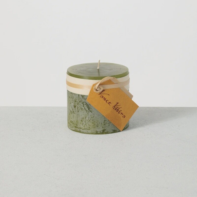 Timber Pillar Candle - Moss